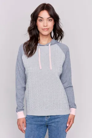 CABLE KNIT HOODIE TOP