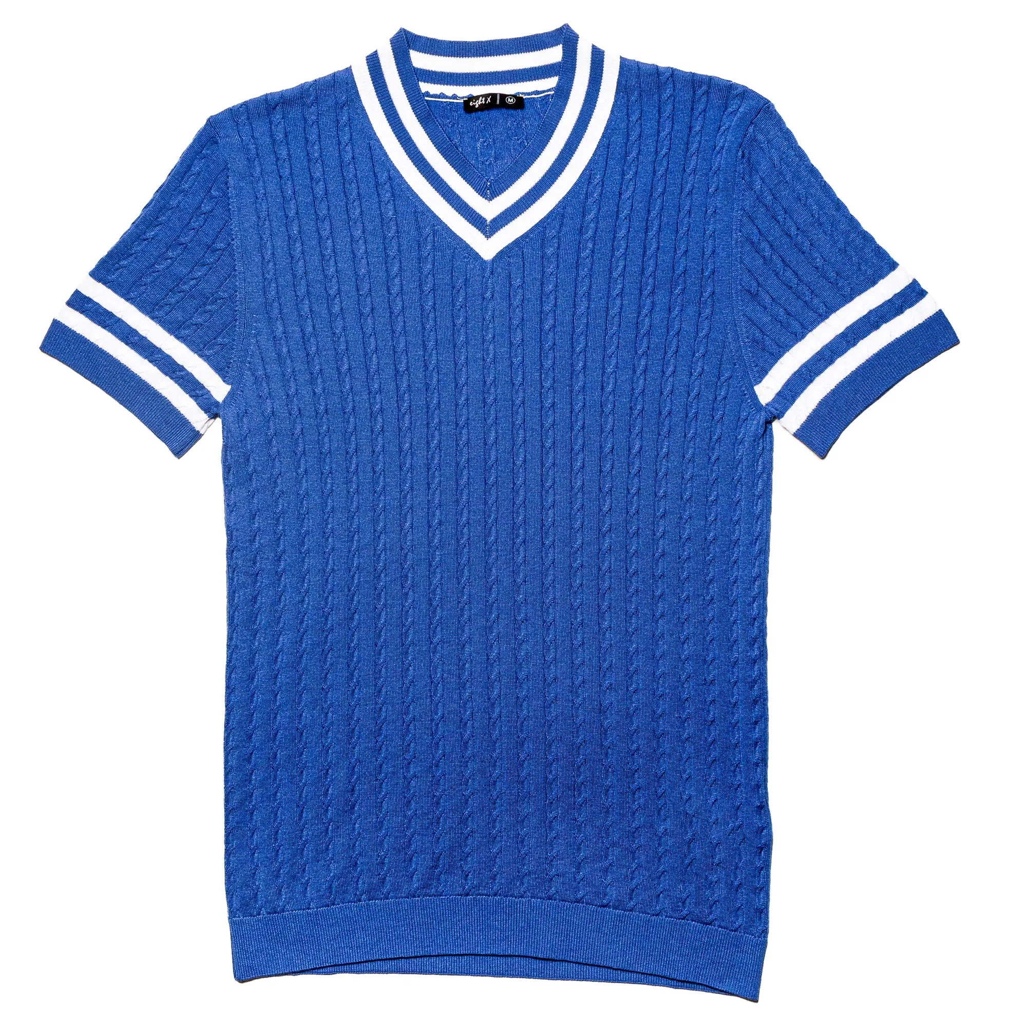 Cable Knit Shirt - Royal Blue