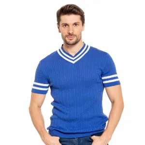 Cable Knit Shirt - Royal Blue