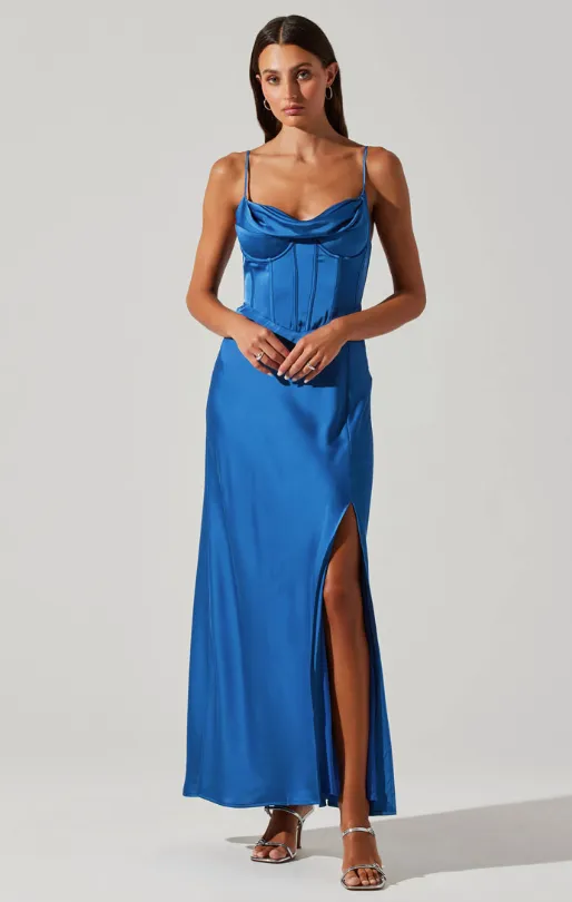 Cannes Maxi Dress Denim Blue