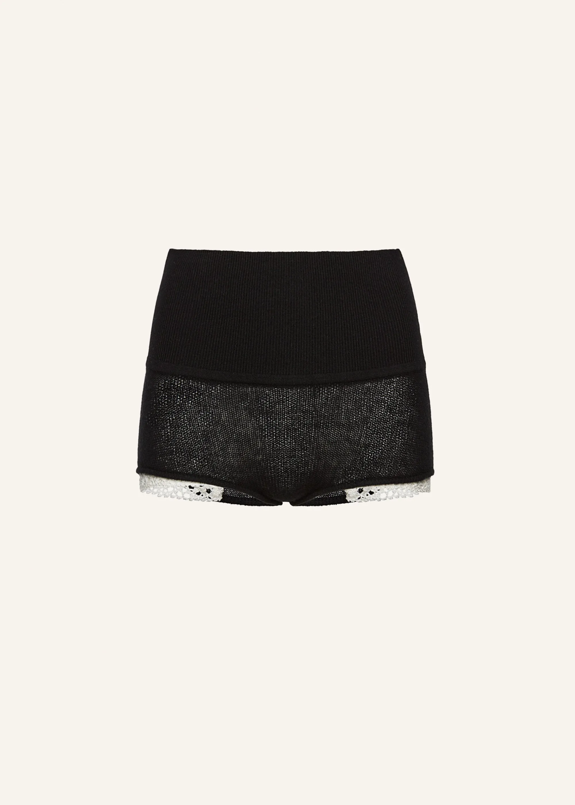 Cashmere knit shorts in black