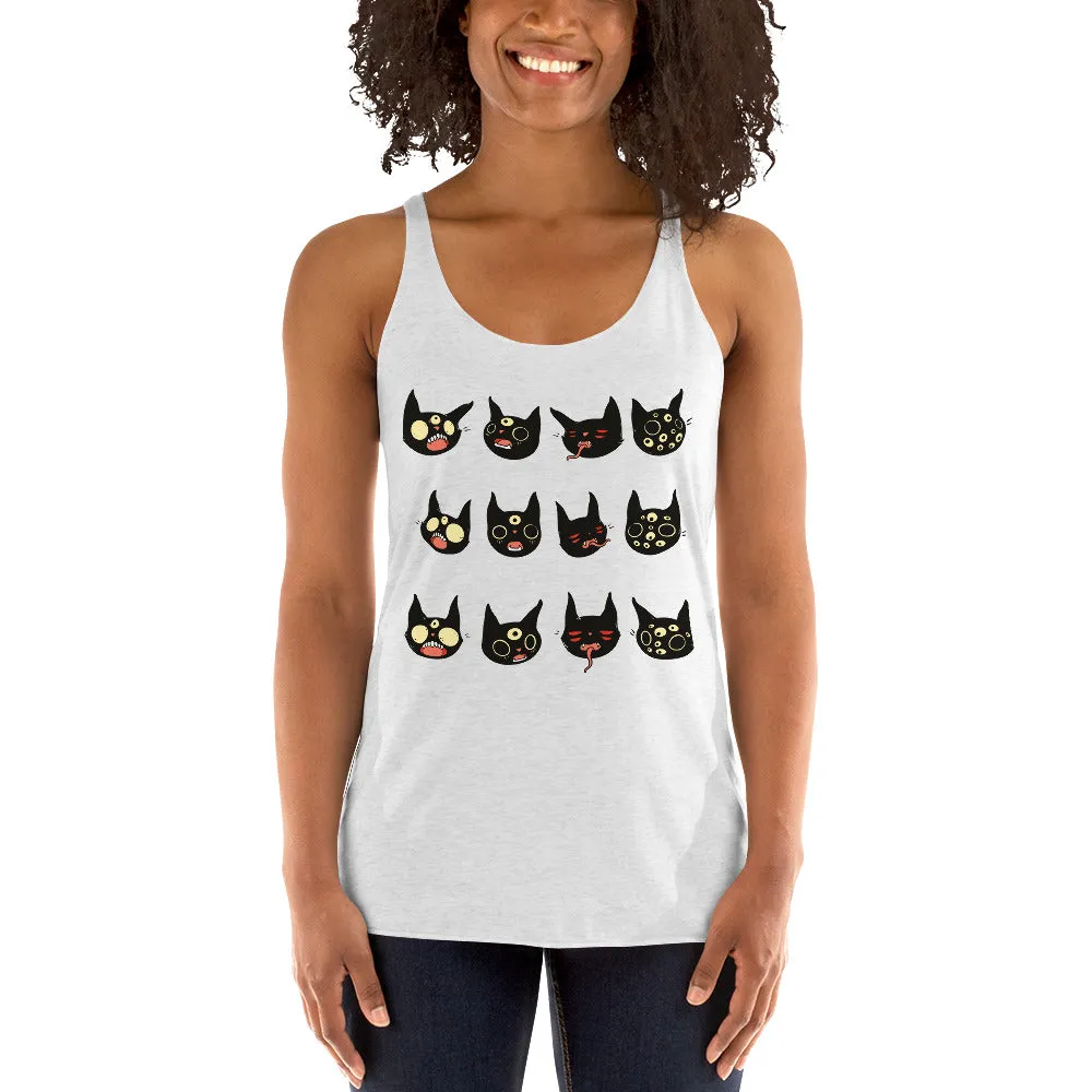 Cat Faces, Racerback Tank Top