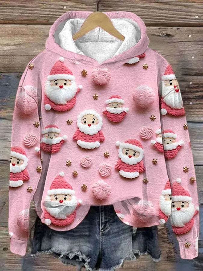 Celebrate Love in Style: 3D Christmas Couple Hooded Sweater for Her