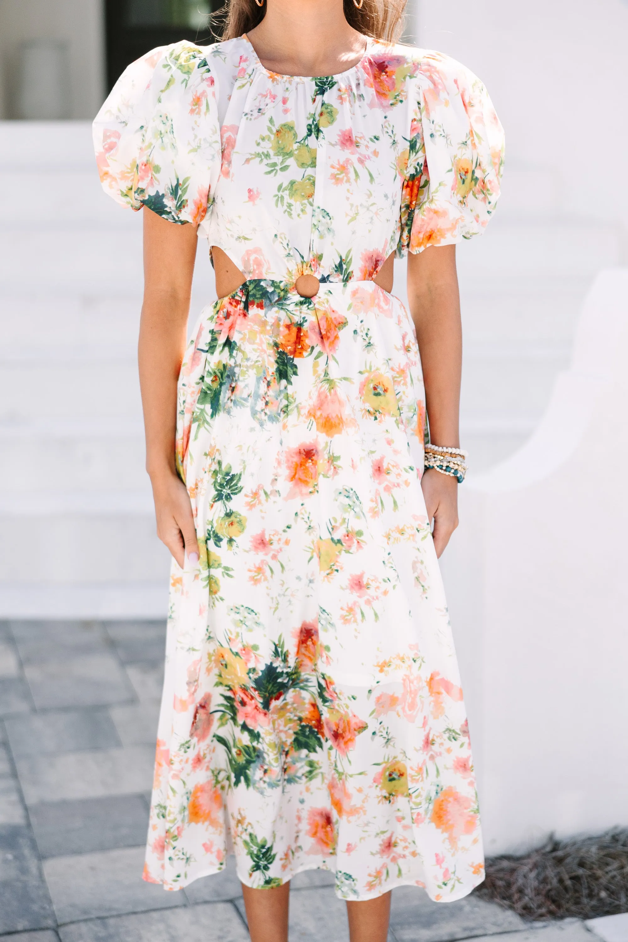 Change Your Tune Off White Floral Maxi Dress