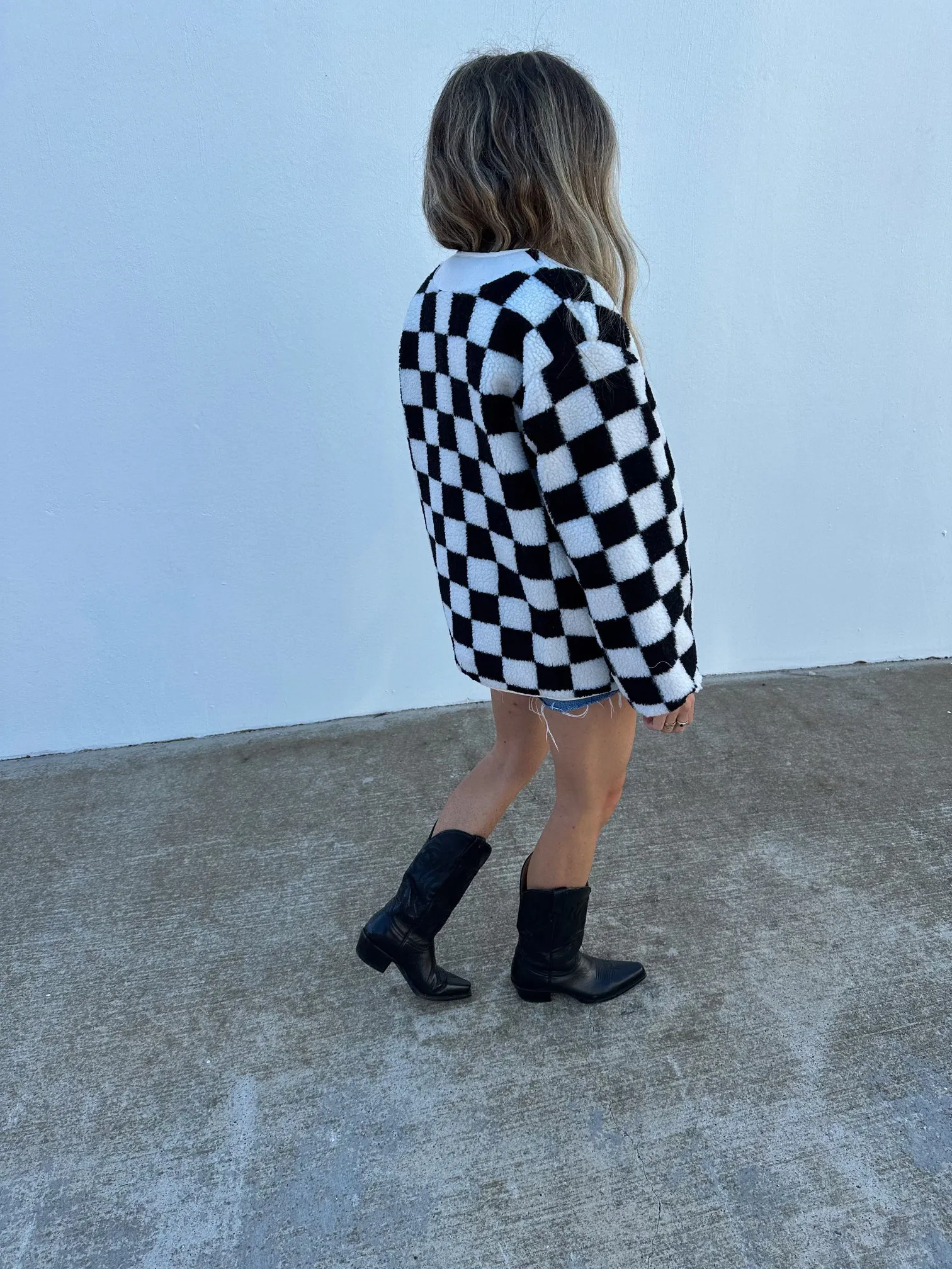 Checkered Sherpa Jacket