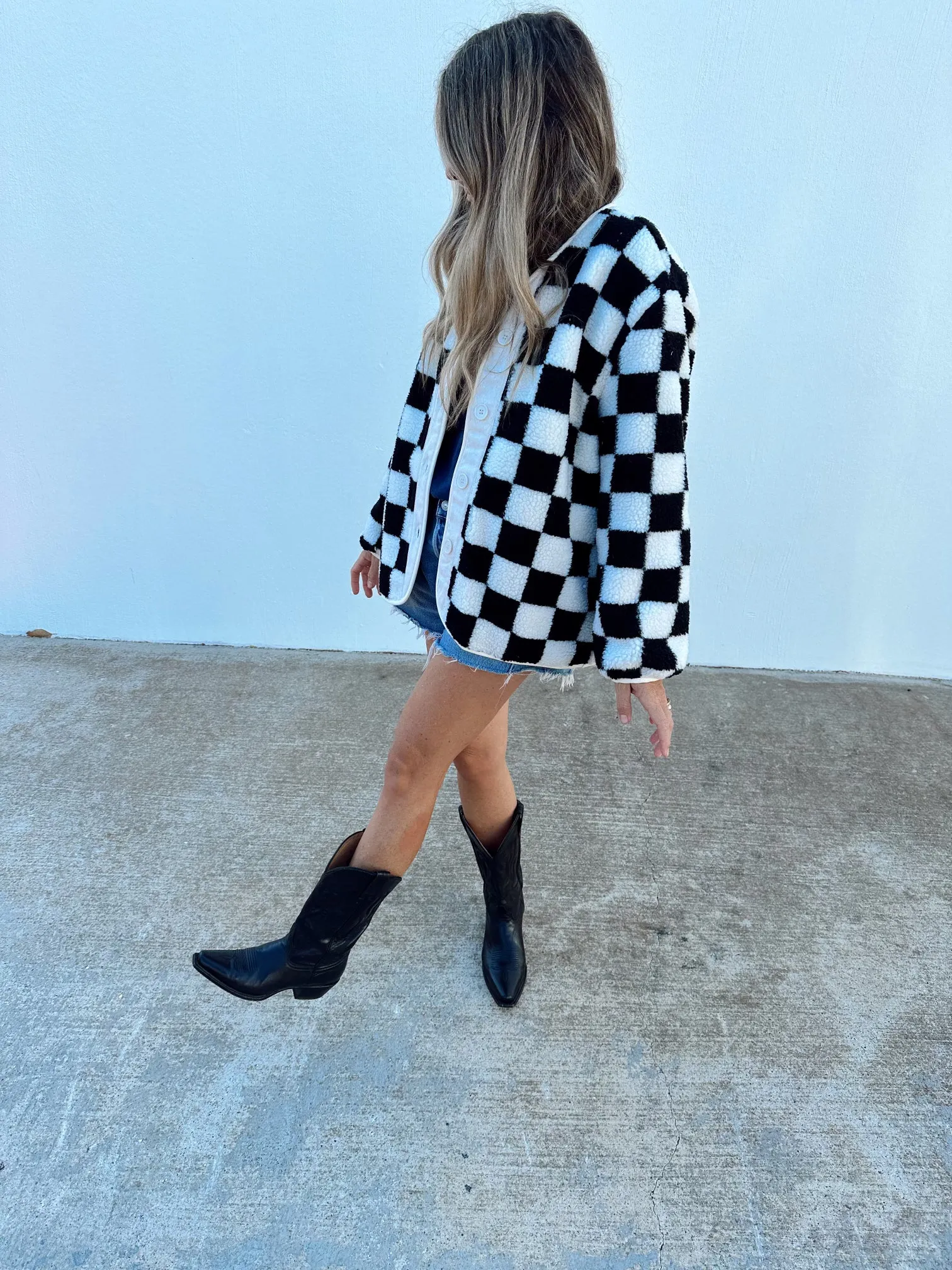 Checkered Sherpa Jacket