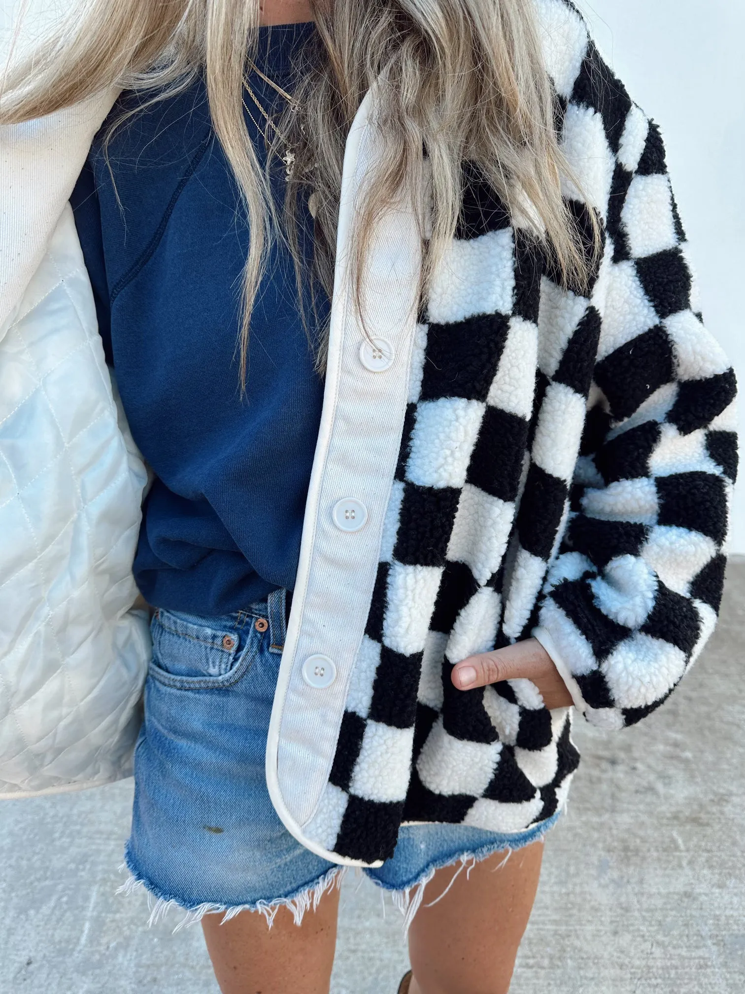 Checkered Sherpa Jacket