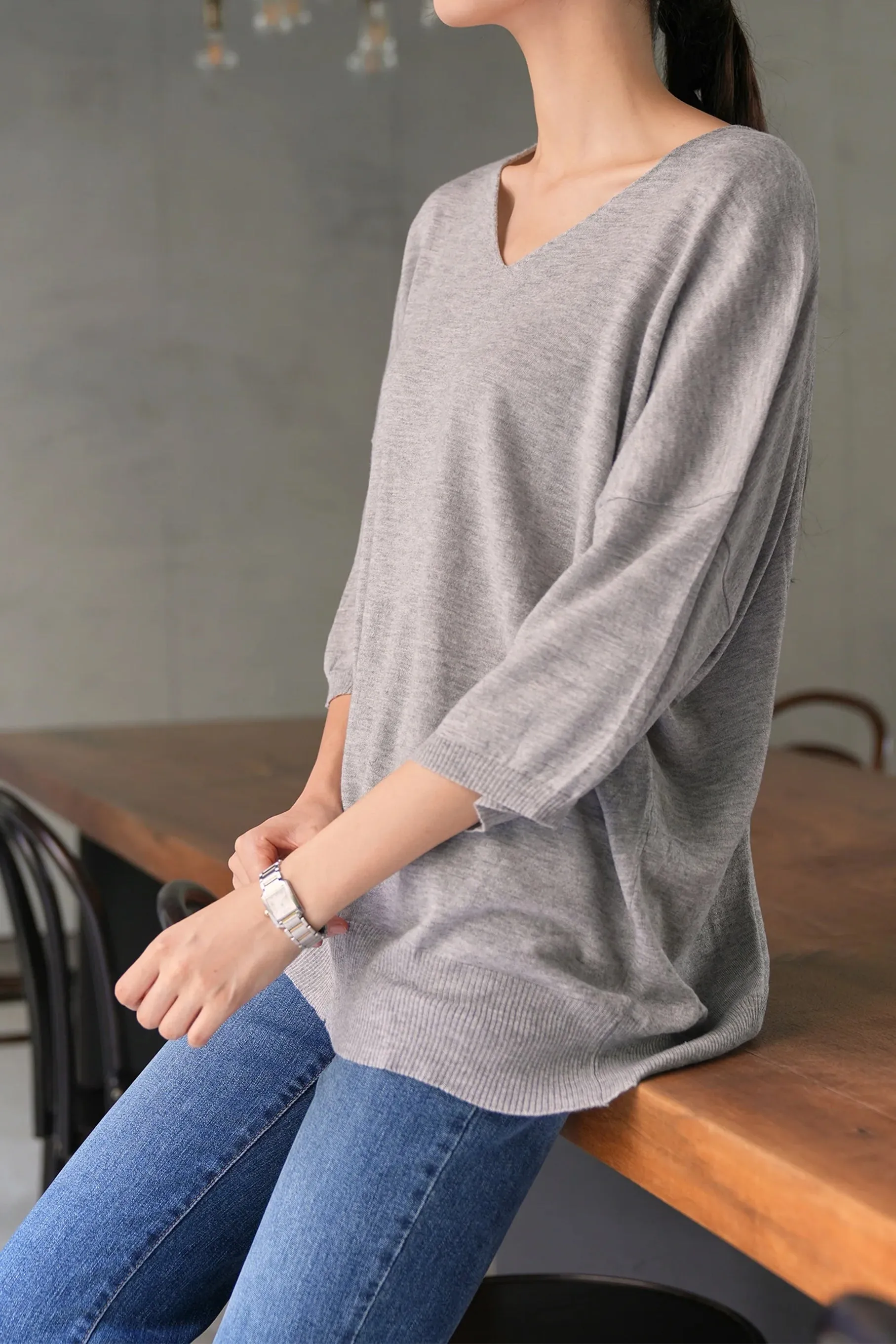 Claudia V-Neck Knit Top