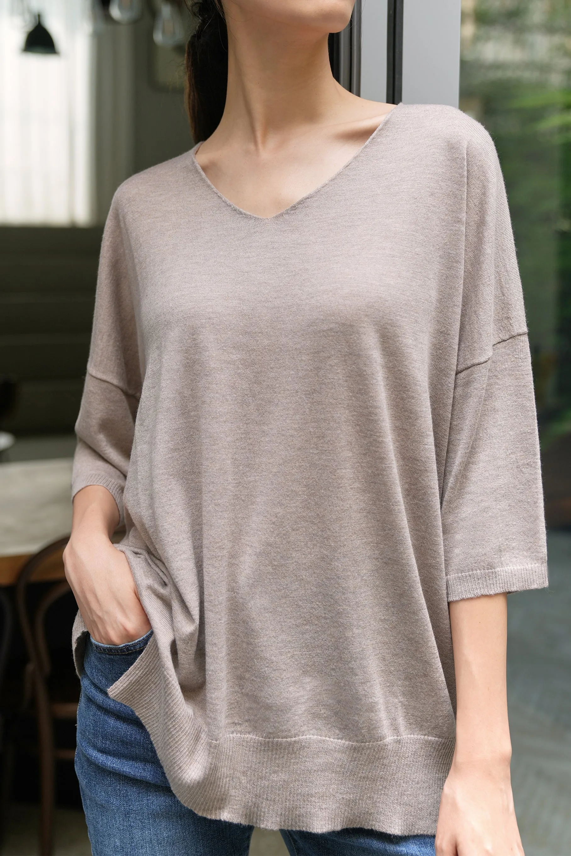 Claudia V-Neck Knit Top