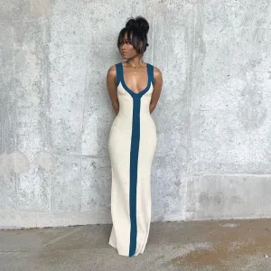 Contrast Maxi Dress