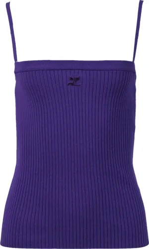 Courrèges Rib Knit Tank Top 'Ultra Violet', purple