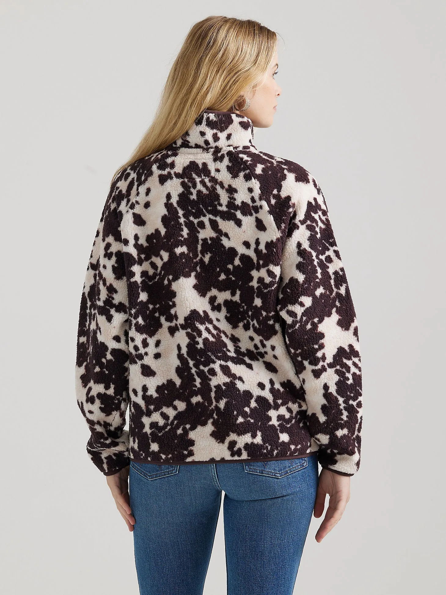 Cowhide Sherpa Snap Jacket - Brown Cow