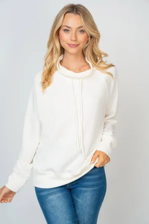 Cowl Neck Knit Long Sleeve Top