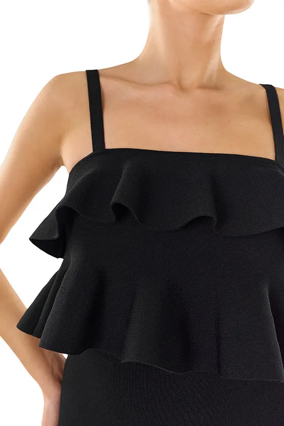 Cropped Ruffle Knit Top