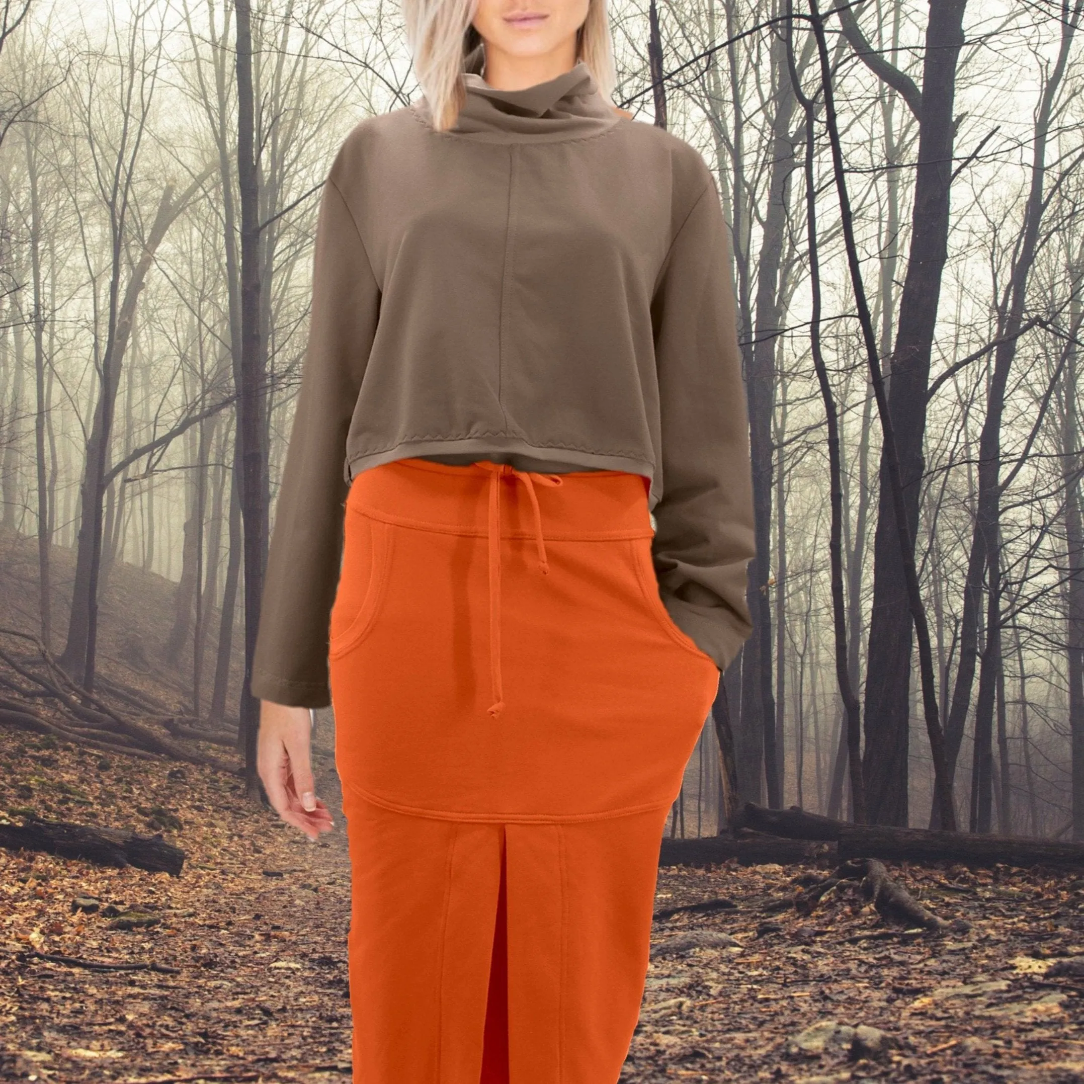 Cropped sweater van soft sweat bio katoen /Cropped sweater made of soft sweat organic cotton