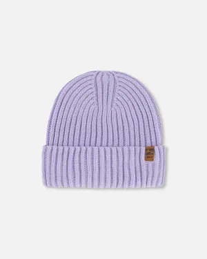 Cuffed Knit Hat Lilac