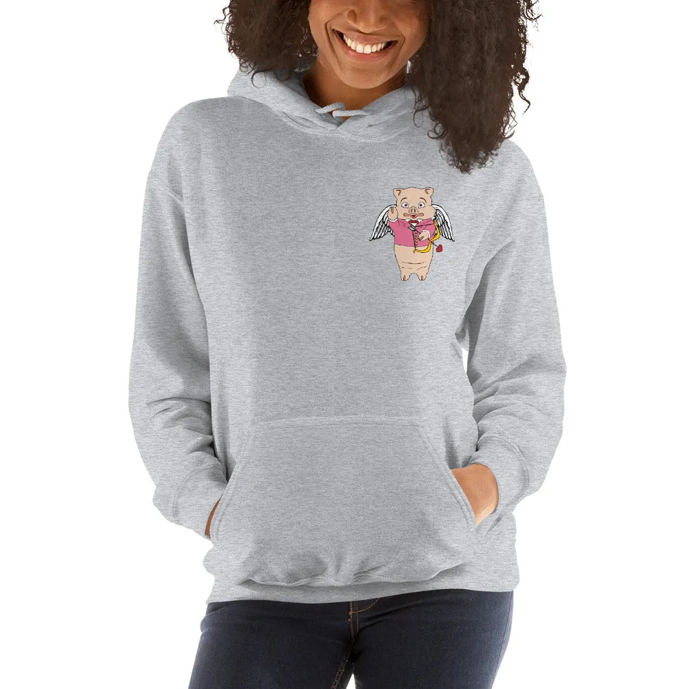 Cupid Pig   Valentine's Neon Sign Hoodie