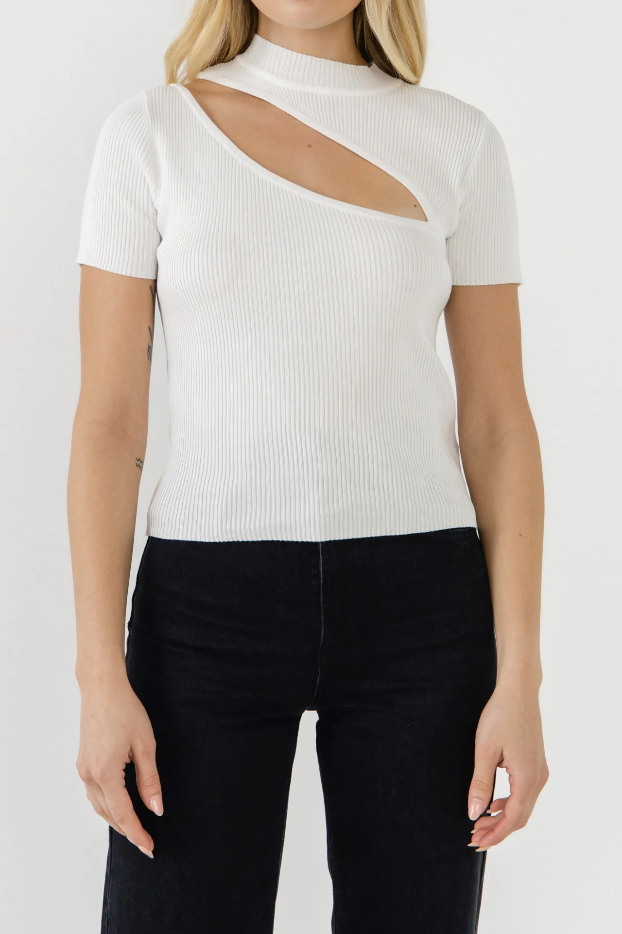 Cut Out Knit Top