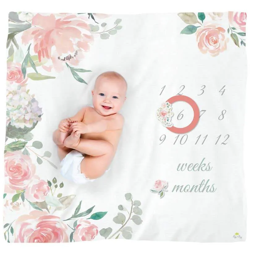 Cutie Captures™ Floral Milestone Blanket