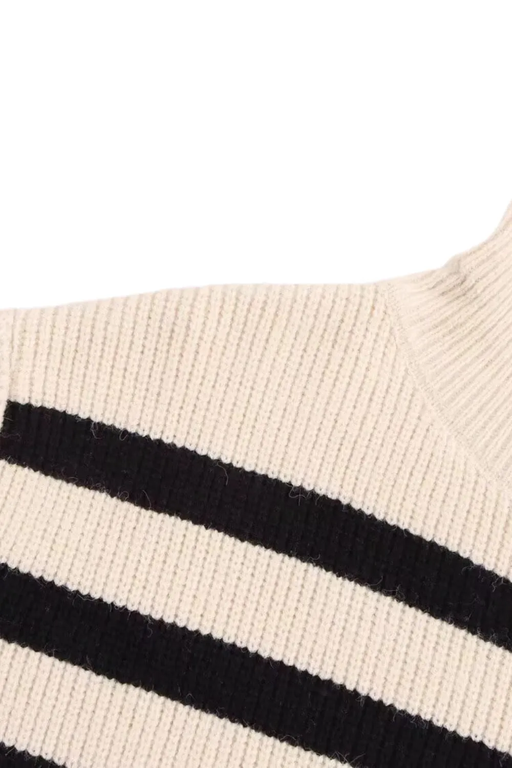 'Dagmar' High-Neck Striped Knit Sweater