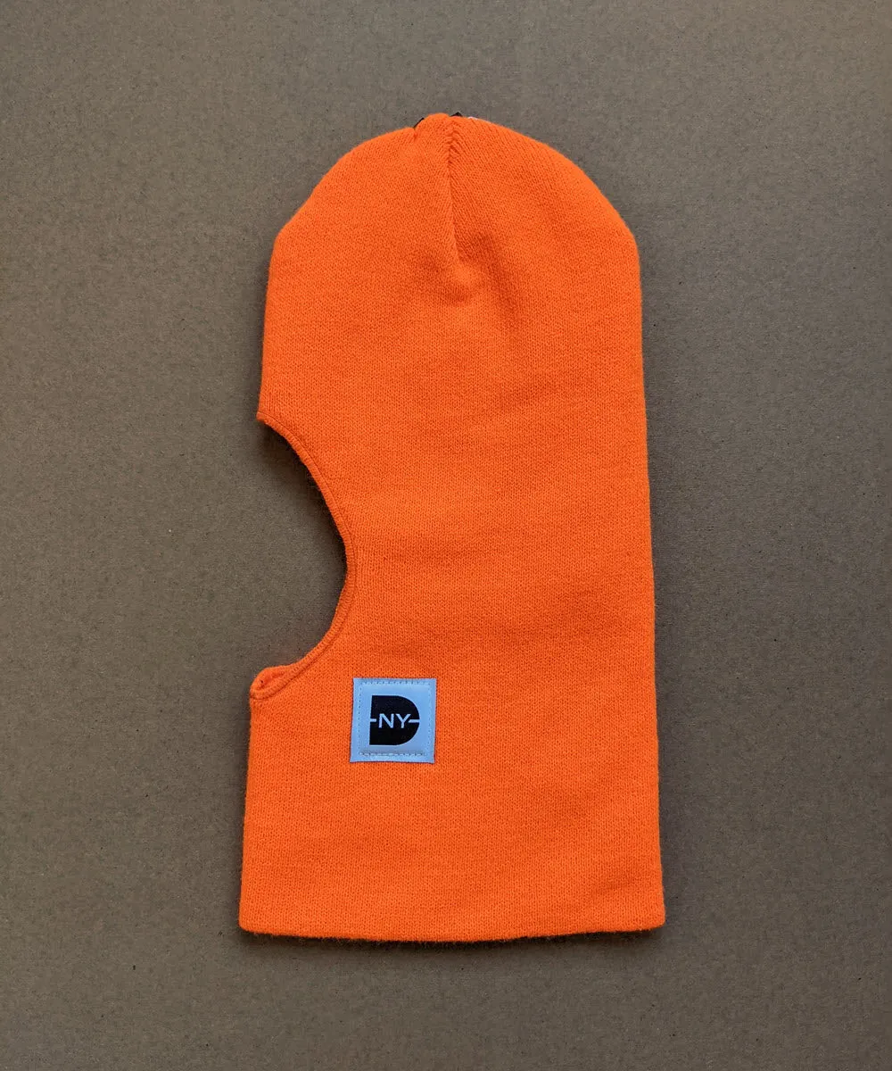 Dave's New York Iconic Logo Patch Thinsulate Face Mask - Bright Orange