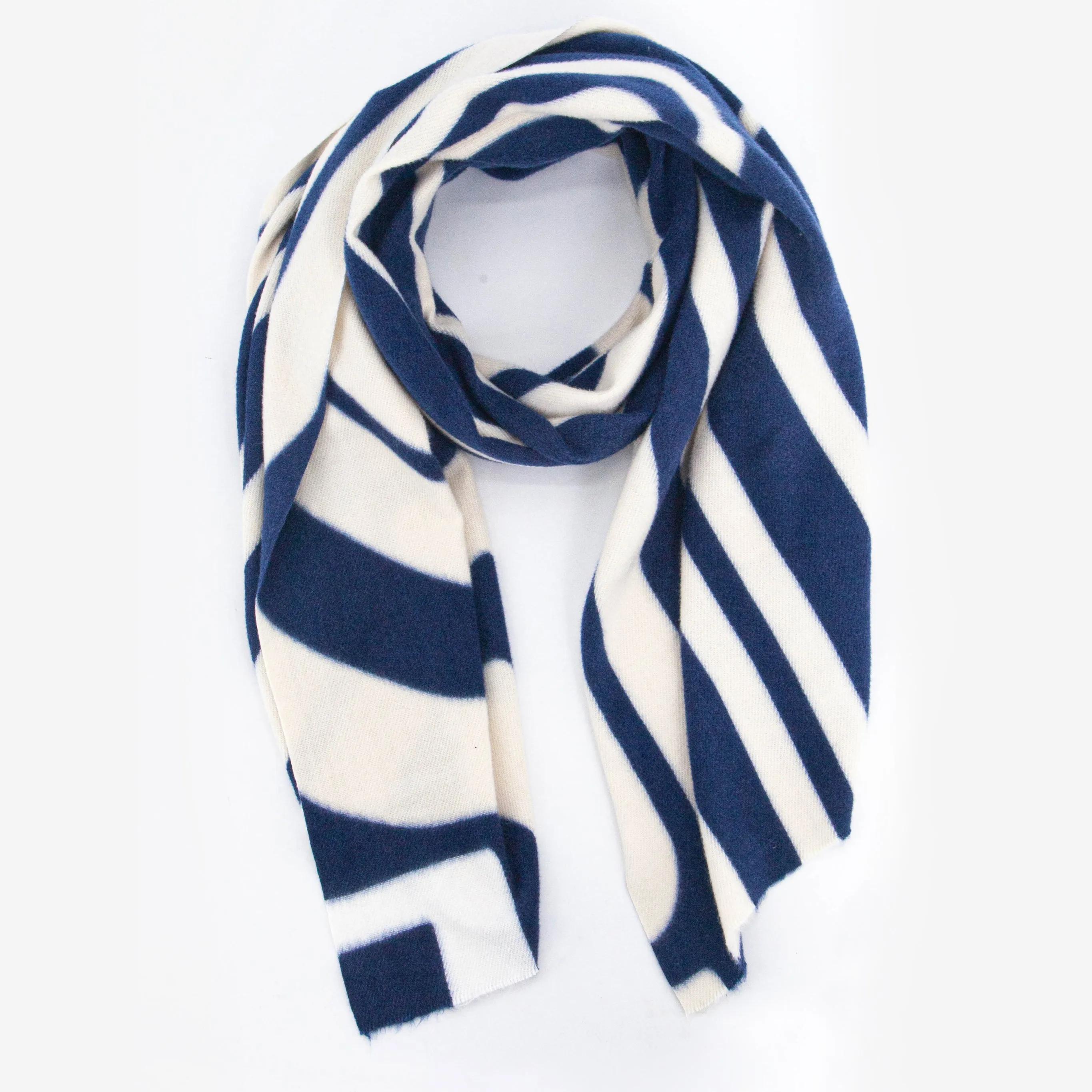 Dot Midweight Scarf - Navy Blue, Geometric