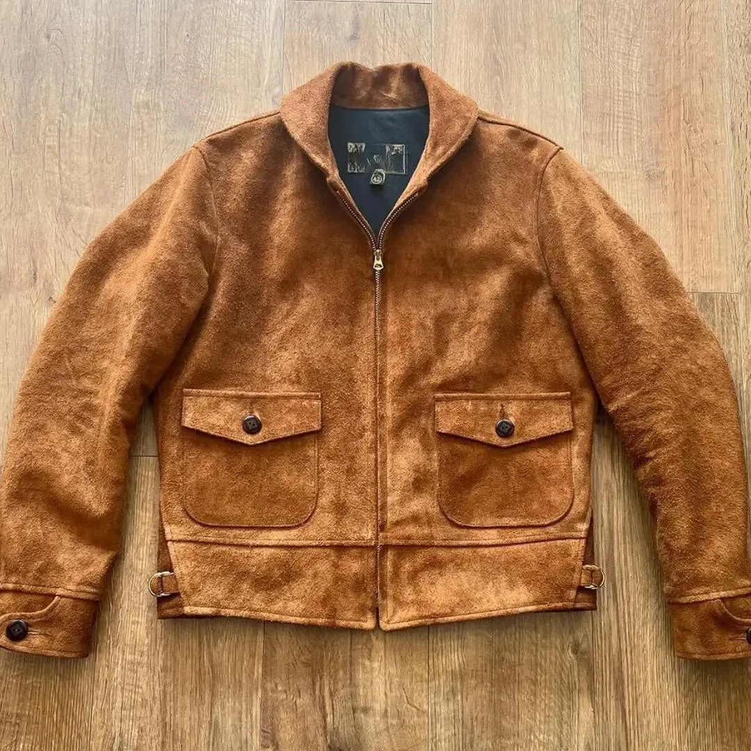 Double Pocket Suede leather jacket