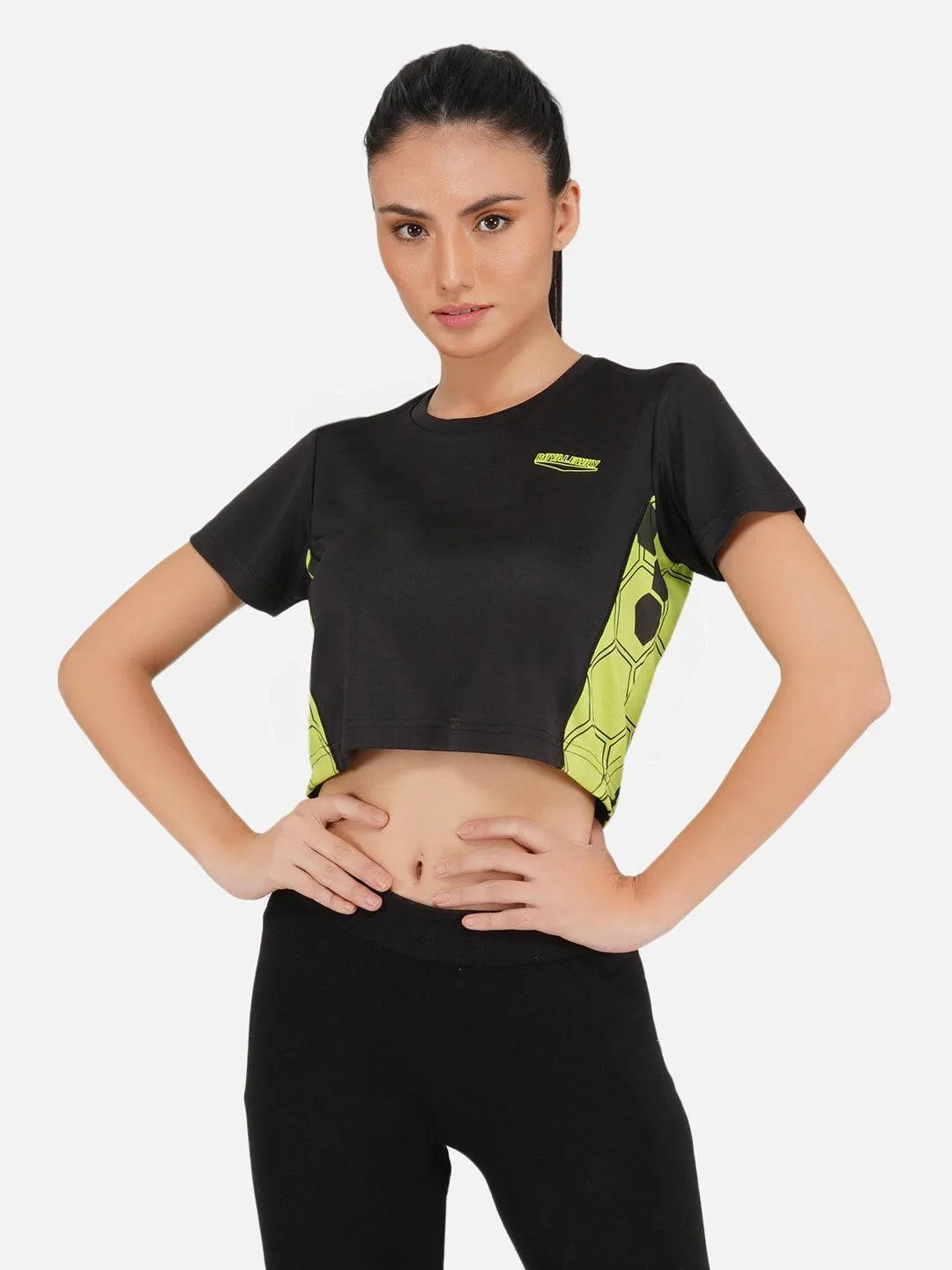 DriDOT Black Long Back Crop Top RWW2026