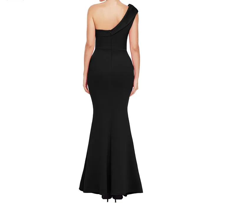 Elegant One Shoulder Party Formal evening maxi dress