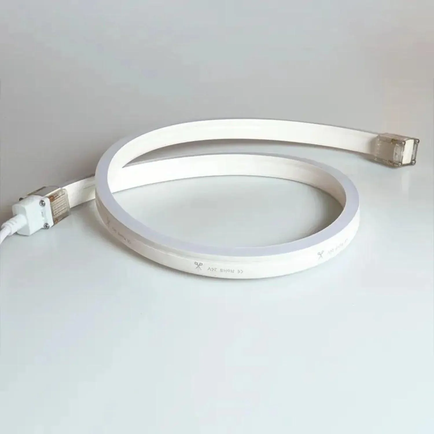 Extra Long Warm White Neon Flex 48V 10x20mm IP68 Waterproof 30m