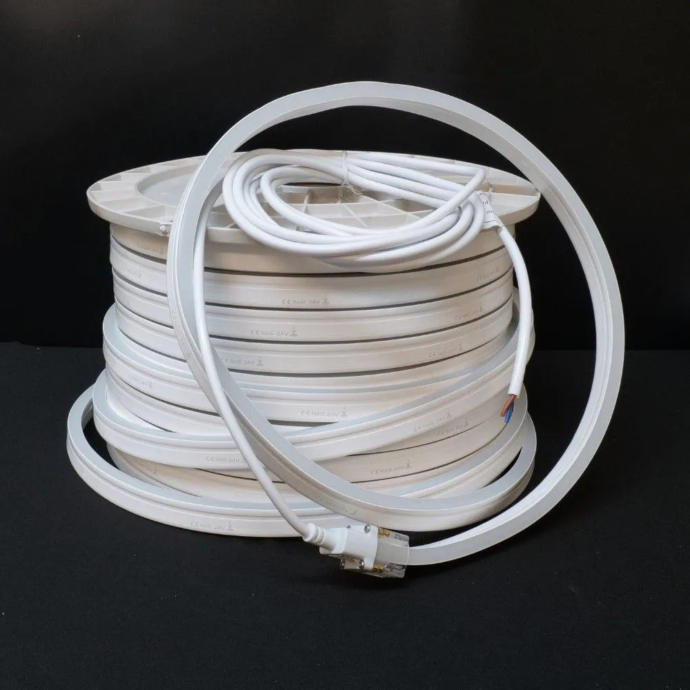 Extra Long Warm White Neon Flex 48V 10x20mm IP68 Waterproof 30m