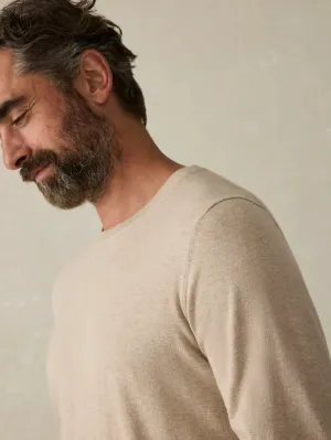 Faherty Movement Crewneck Sweater - Soft Dune Heather