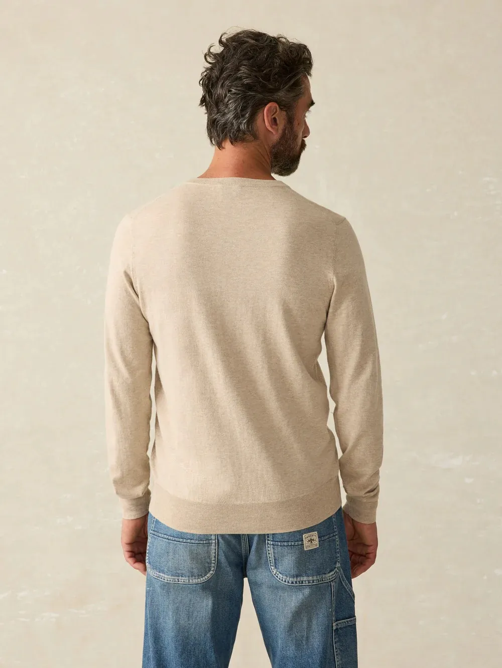 Faherty Movement Crewneck Sweater - Soft Dune Heather