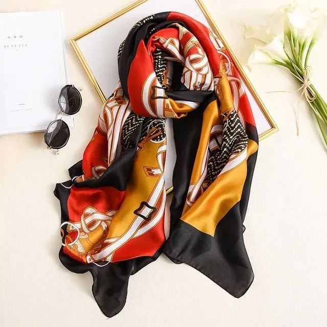 Fashion Silk Scarf Printed Bandana Shawl #LZ141