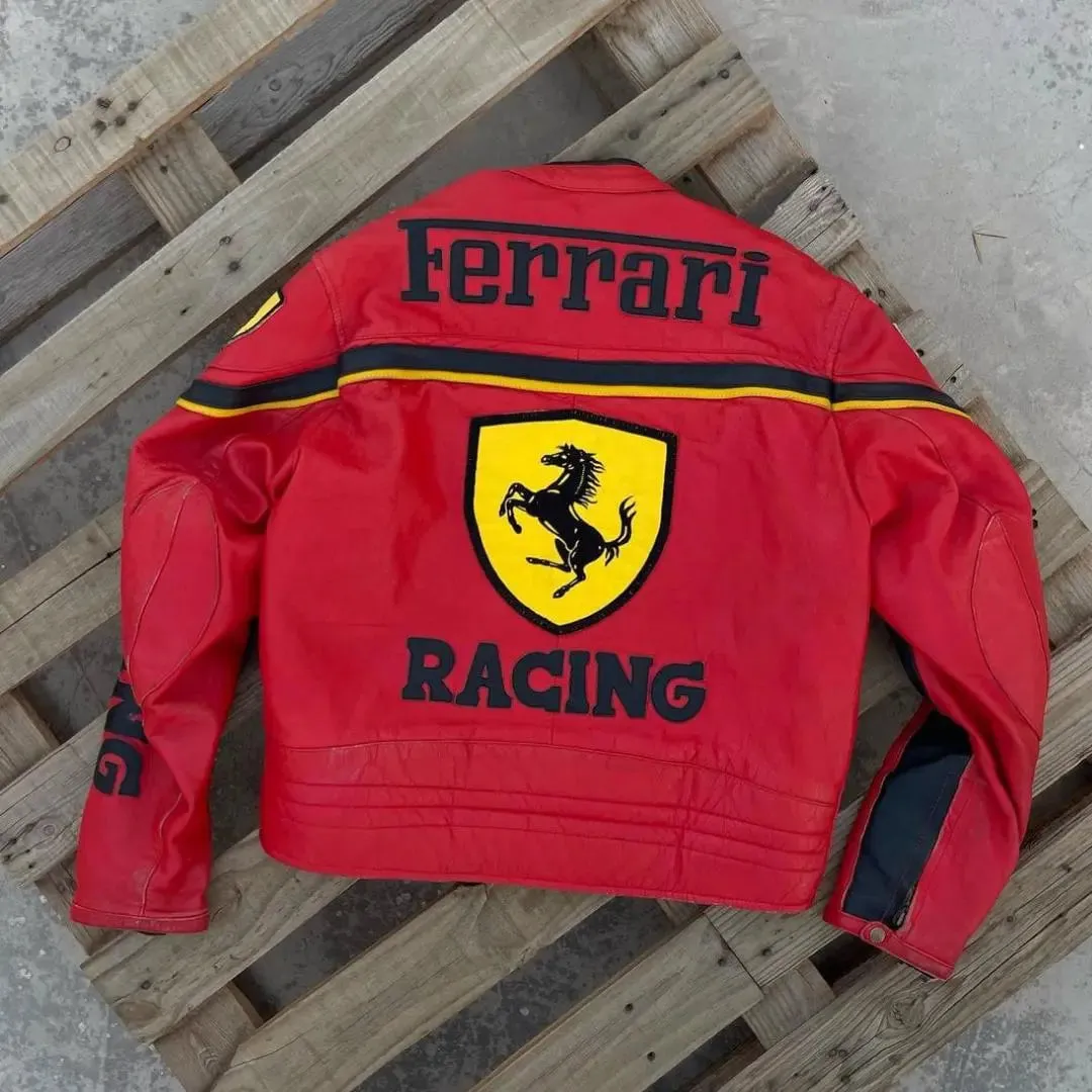 Ferrari Red Leather Jacket