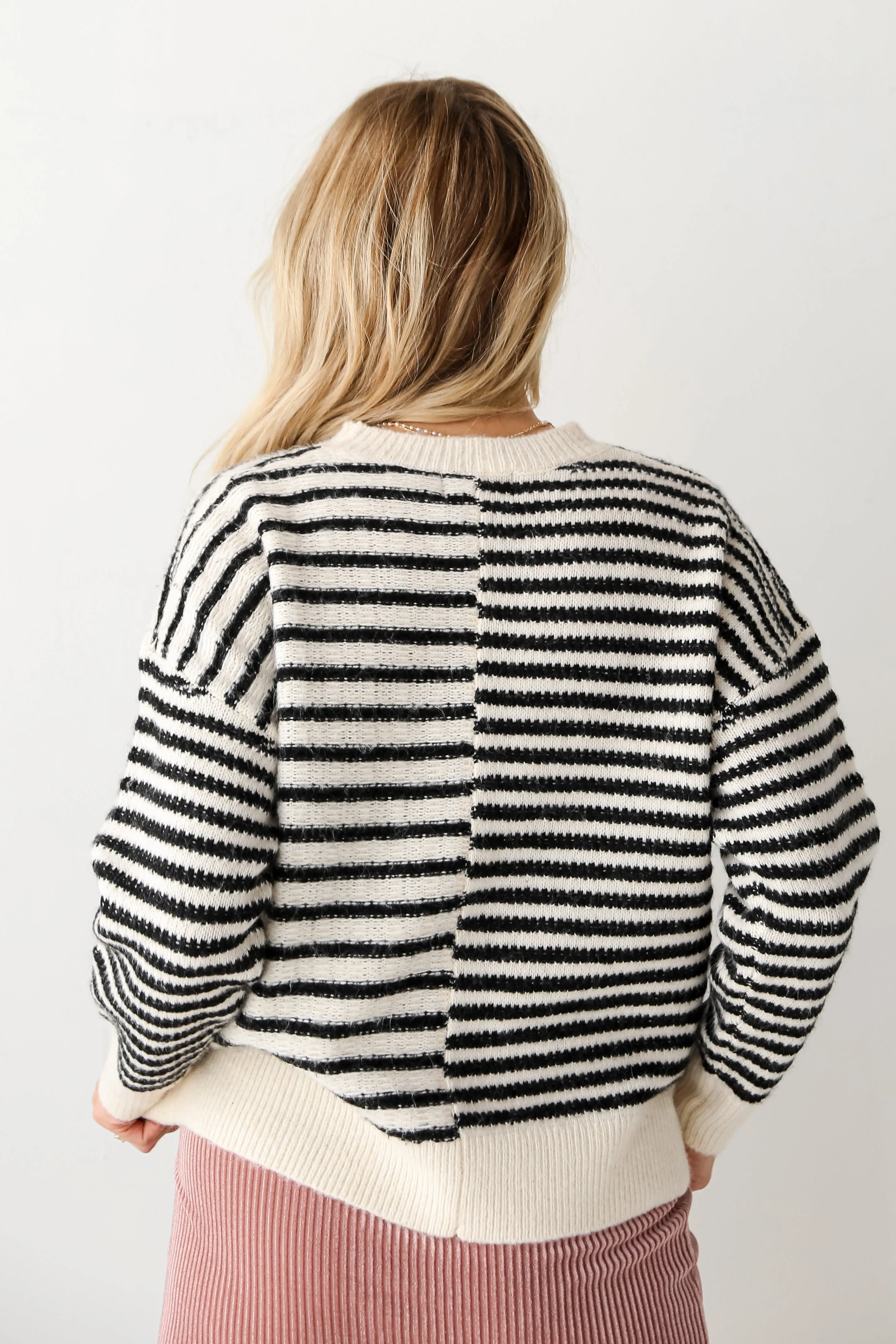 FINAL SALE - Warmest Intentions Cream Striped Sweater