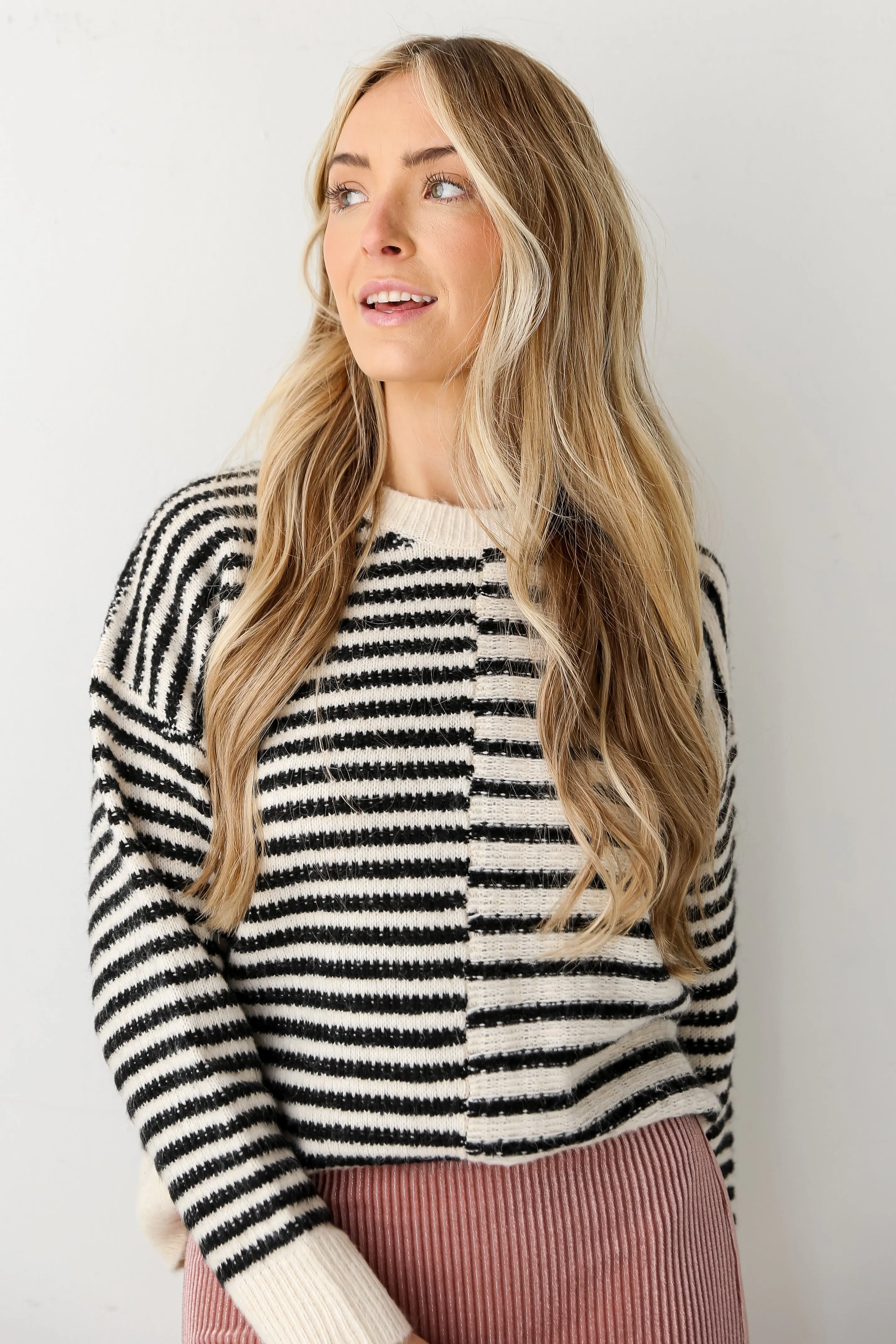 FINAL SALE - Warmest Intentions Cream Striped Sweater