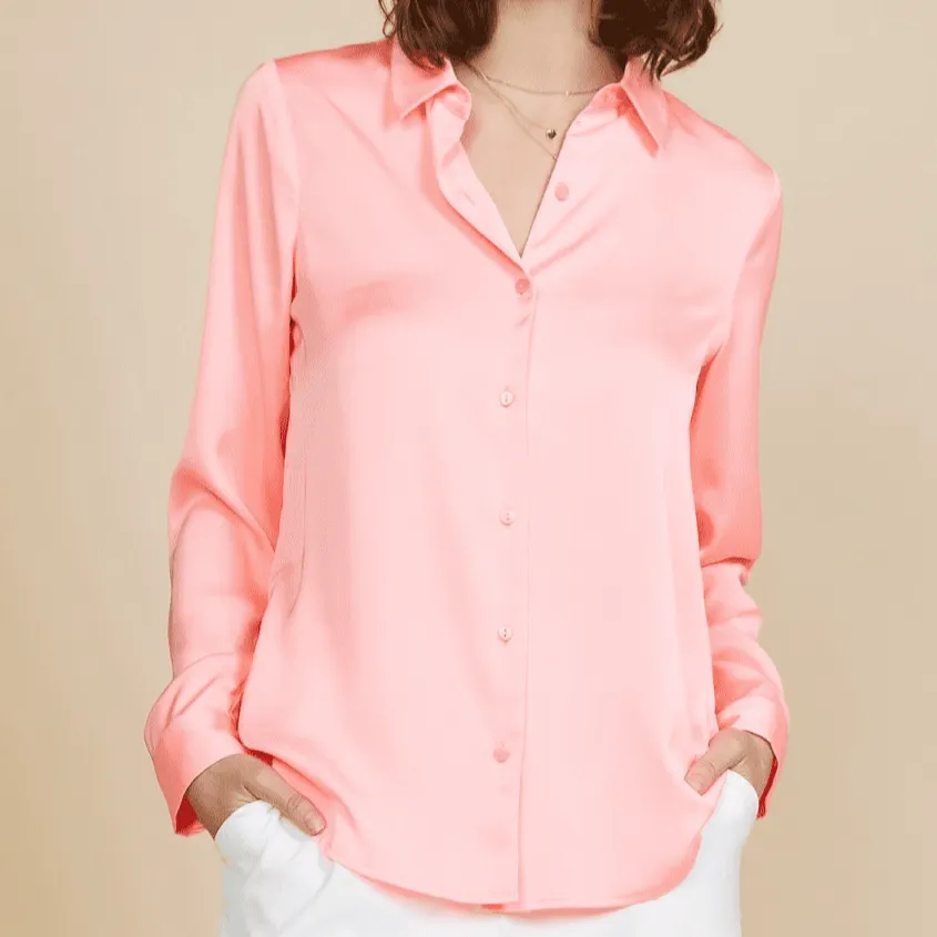 Finding Love Satin Button Down Shirt