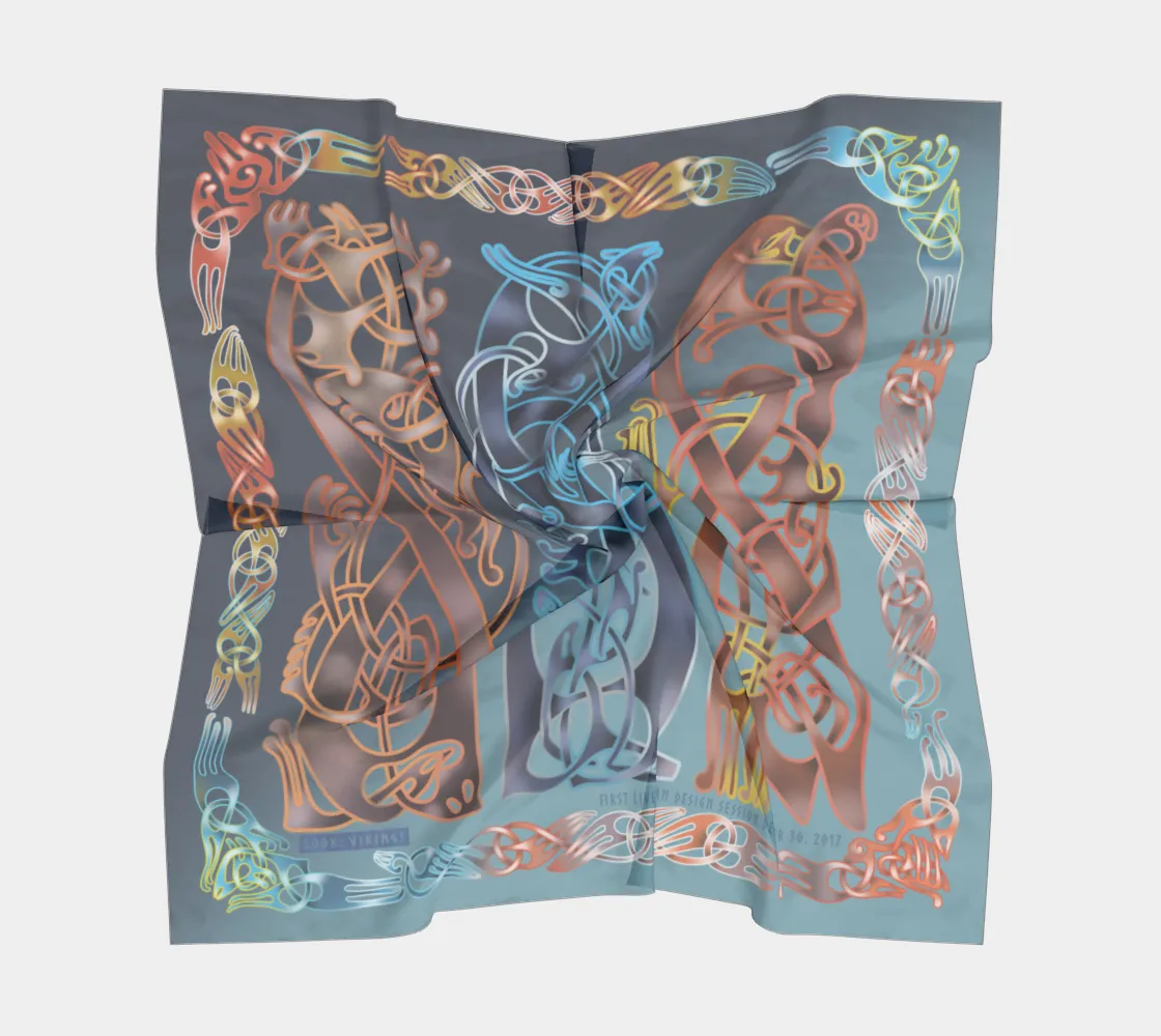 First Live Stream Design Broa 1 Silk-like Poly Scarf (4 sizes-3 fabrics)