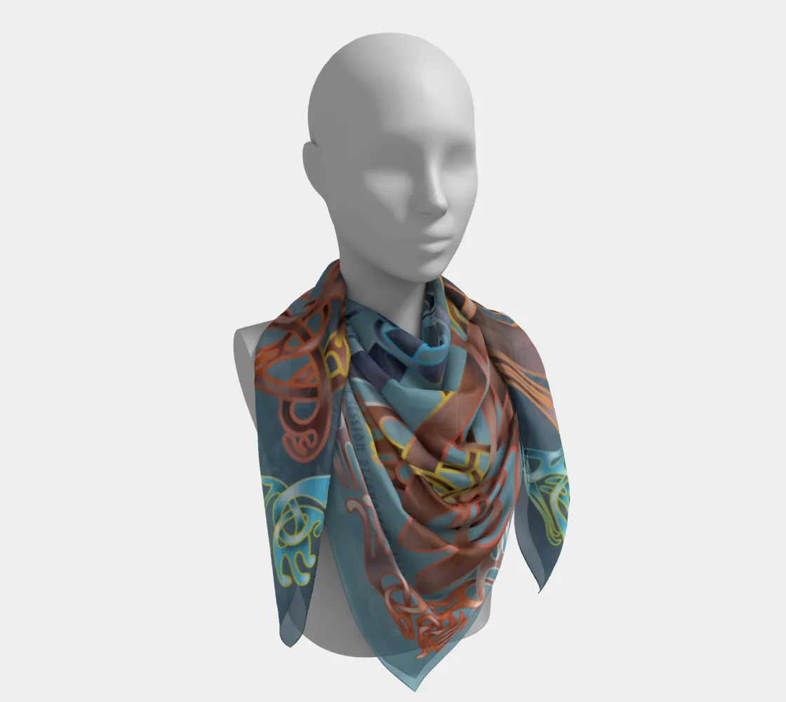 First Live Stream Design Broa 1 Silk-like Poly Scarf (4 sizes-3 fabrics)