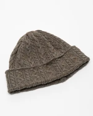 Fisherman Cable Knit Hat Green