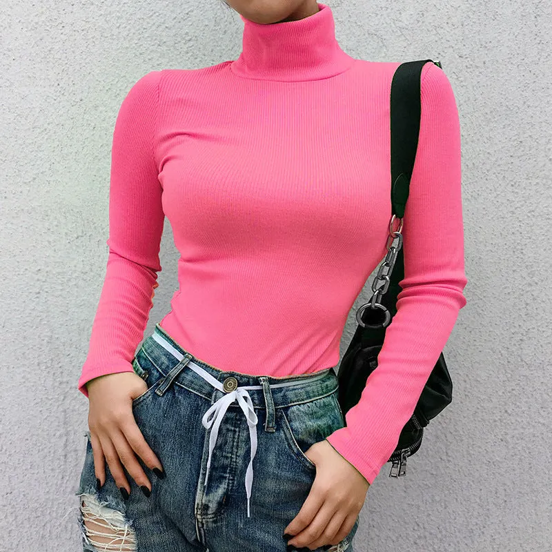 Fluorescent Turtle Neck Top