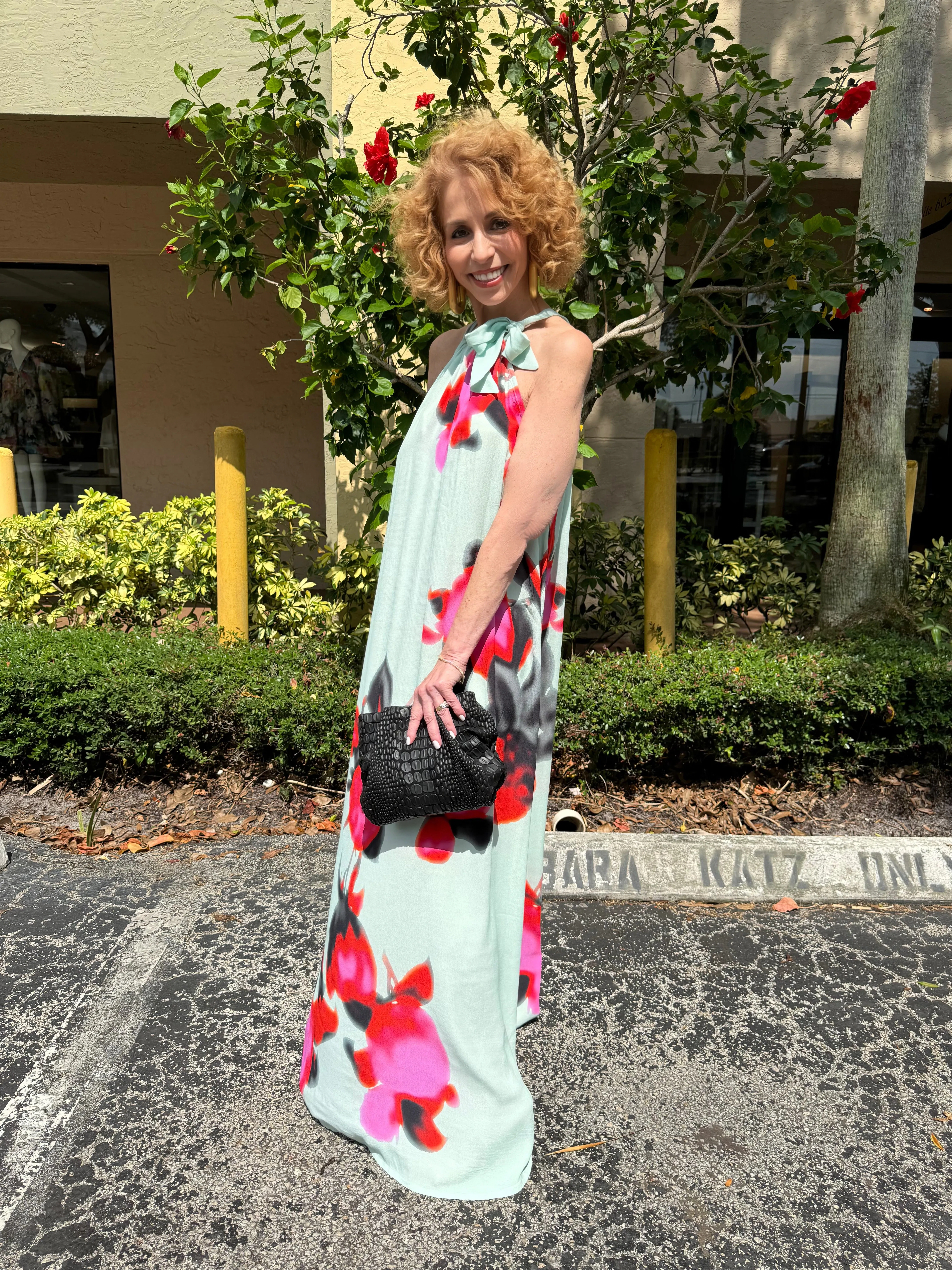 Fotshot Floral Print Maxi Dress