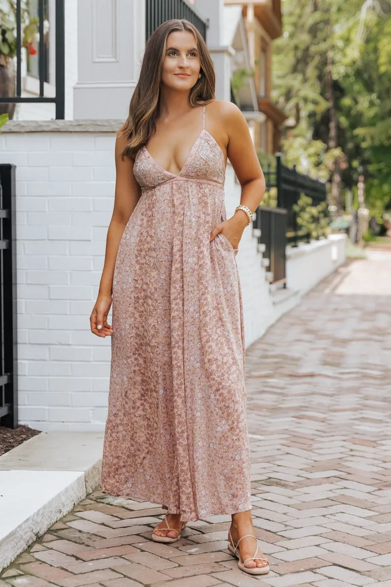 Free People Dusty Pink Forever Time Maxi Dress - FINAL SALE