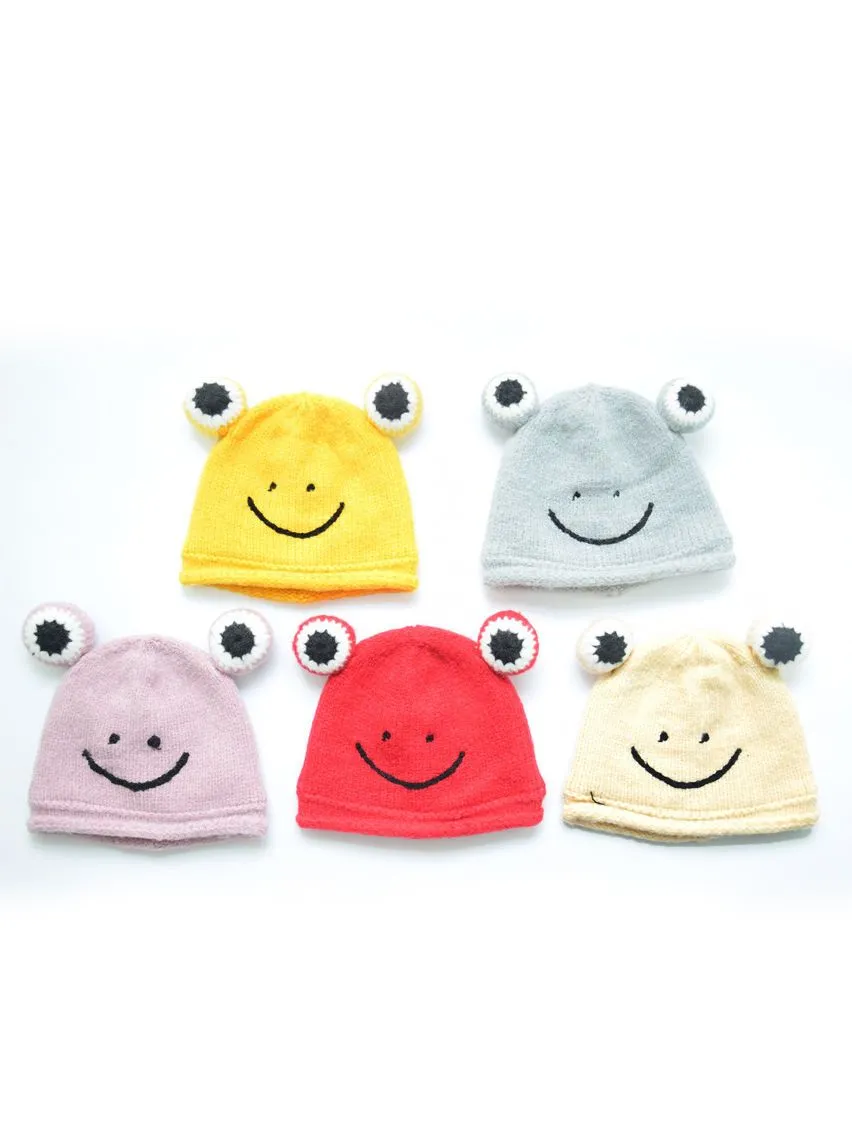 Frog Knit Beanie Hat for Winter Infant Boys Girls