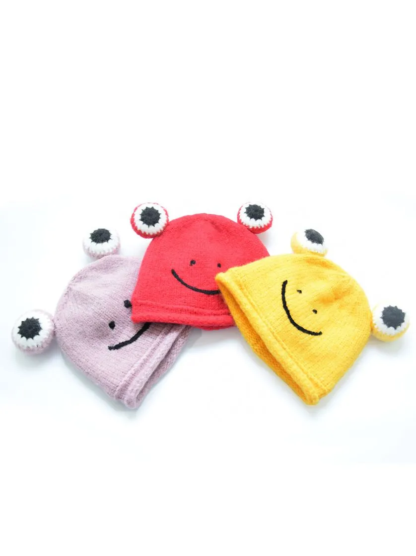 Frog Knit Beanie Hat for Winter Infant Boys Girls