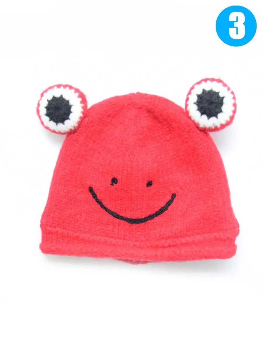 Frog Knit Beanie Hat for Winter Infant Boys Girls