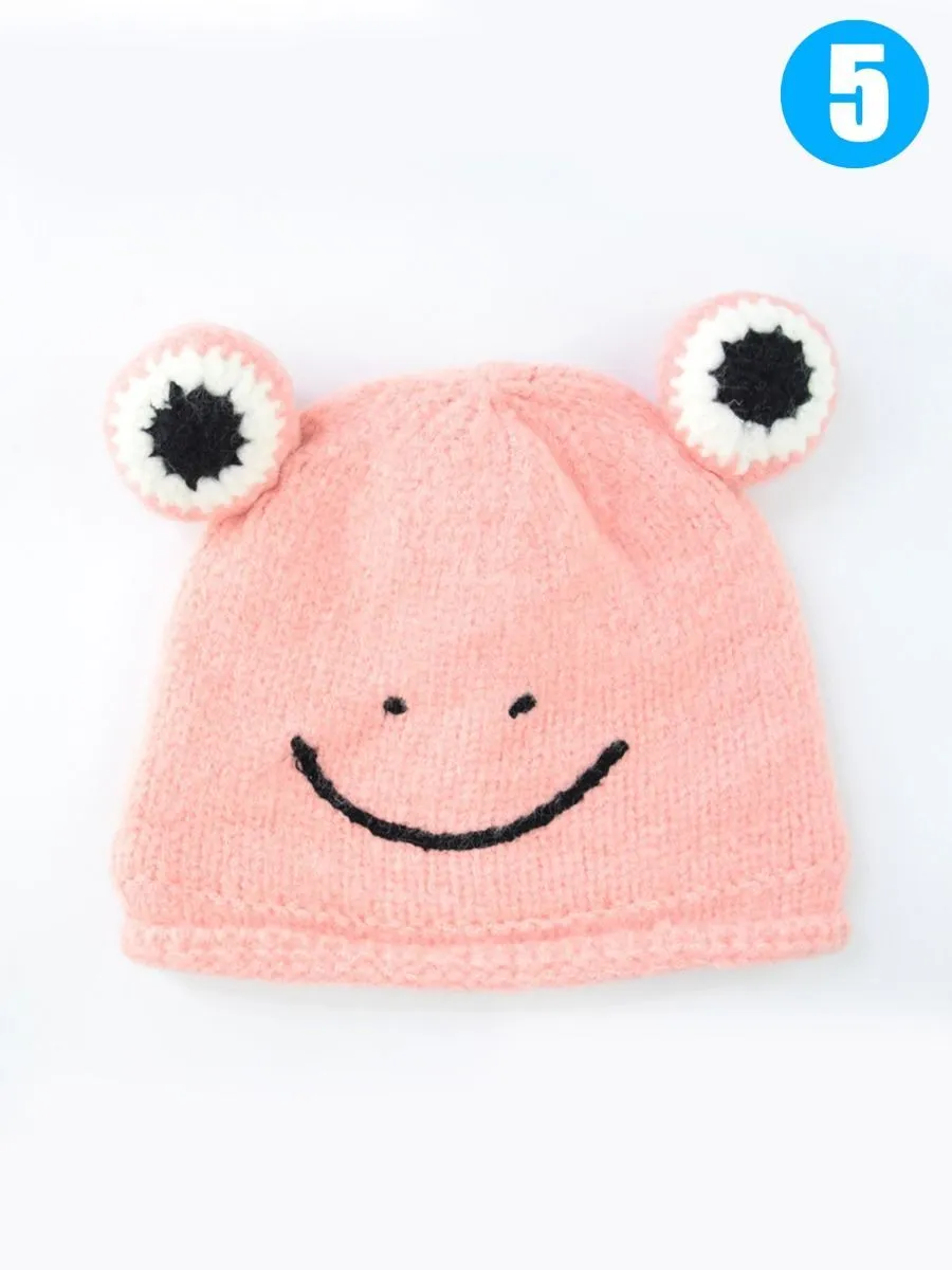 Frog Knit Beanie Hat for Winter Infant Boys Girls