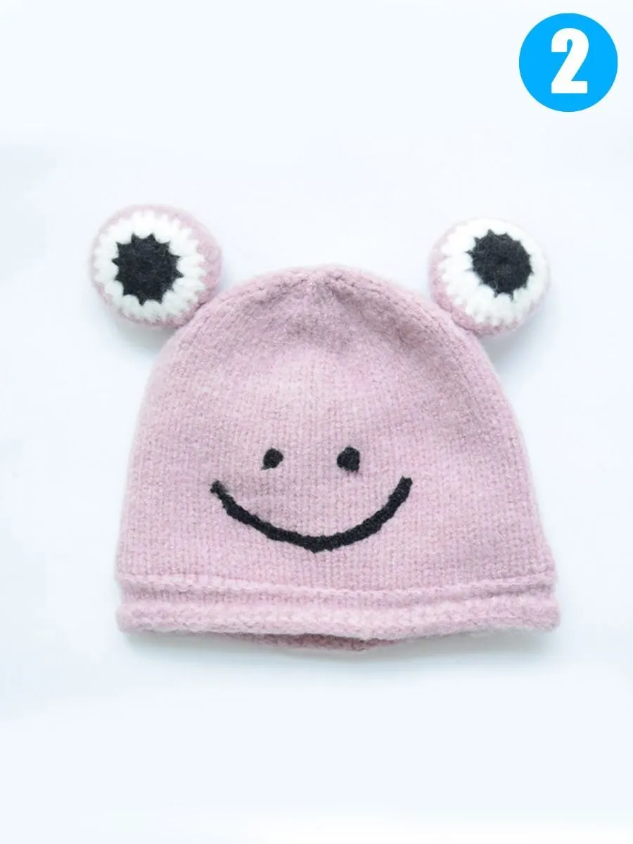 Frog Knit Beanie Hat for Winter Infant Boys Girls