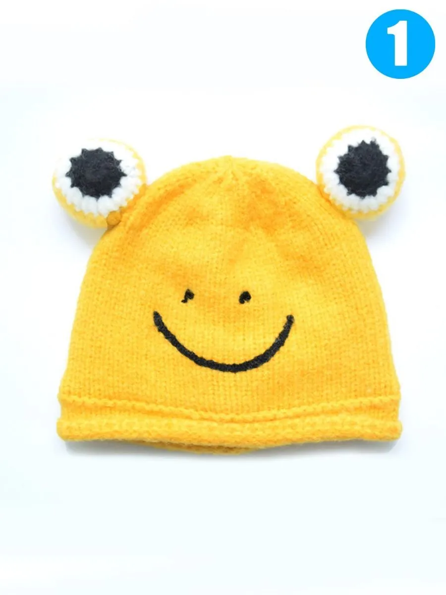 Frog Knit Beanie Hat for Winter Infant Boys Girls